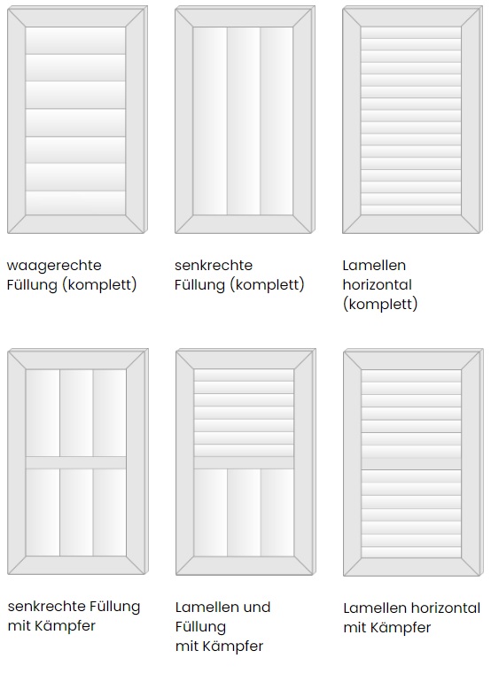 Fensterläden Klappläden aus Kunststoff Bauformen