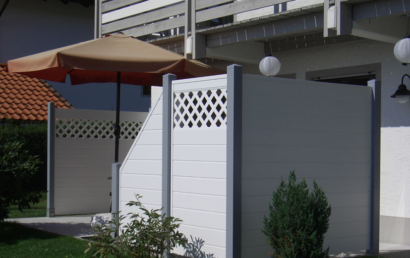 Kunststoff Schichtschutz-Bausatz für Terrasse weiß silbergrau
