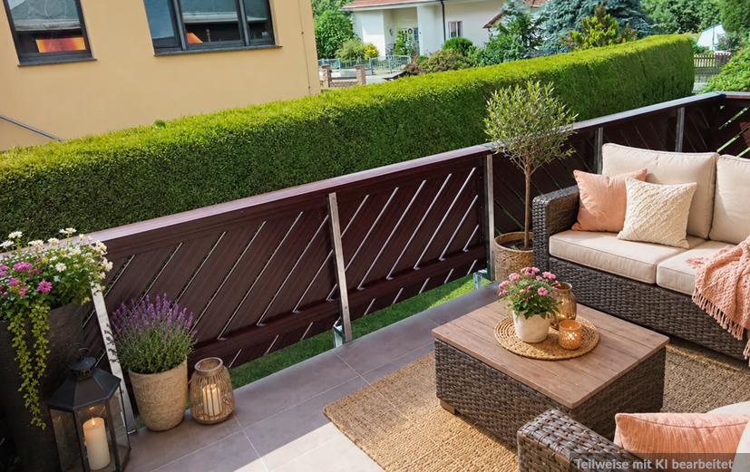 Mahagoni bringt Linie auf den Balkon