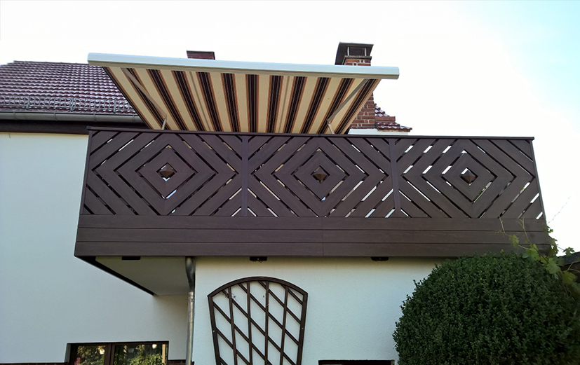 Blickfang mit Rautenmuster-Balkon