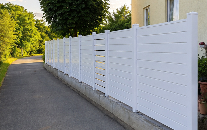 Weiße Linie mit lockeren Akzenten