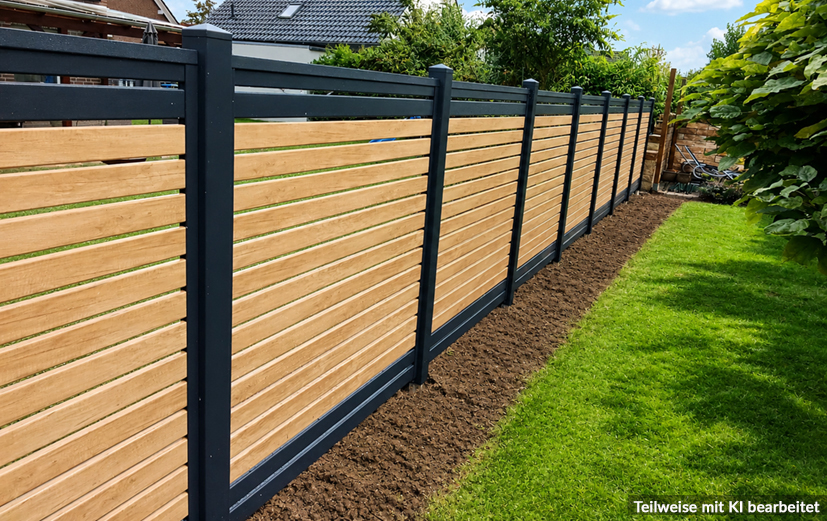 Moderne Gartenlinie in Holzoptik