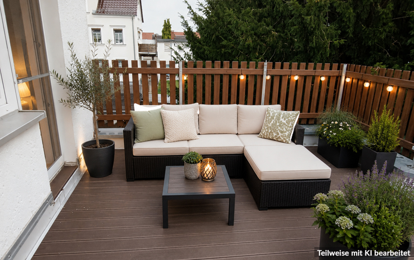 Braune Dielen für wohnliche Balkone
