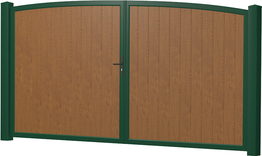 Sichtschutz-HoftorGolden Oak-Moosgrün