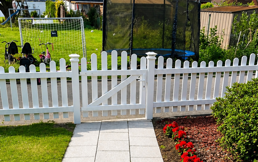 Weiß verbindet Weg und Garten